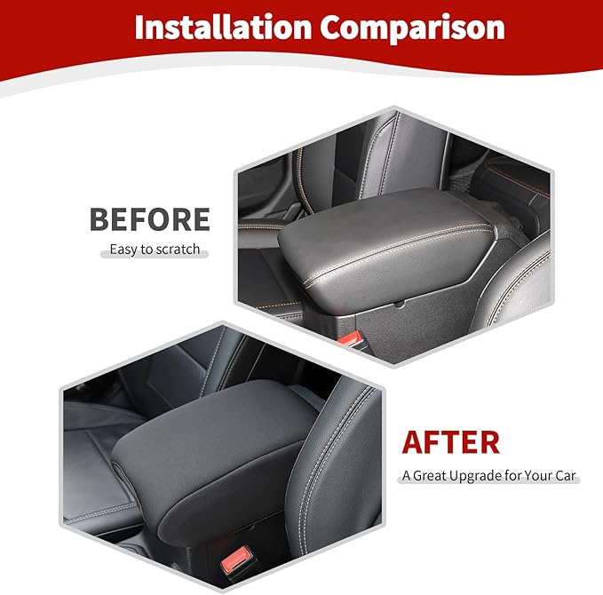 RT-TCZ for Jeep JL Center Console Armrest Pad Cover for Jeep Wrangler JL JLU 2018-Present for Gladiator JT 2020-Present Black Neoprene