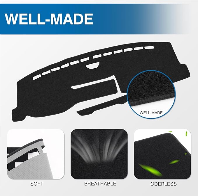 KUST Car Dash Cover for Ford F-150/F150 Lighting 2022 2023 2024 2025 2026 (Only fits for 15.5 inch Touch Screen Dashboard) Polyester Dashboard Cover Non-Slip Custom Fit Dash Mat No Glare Black