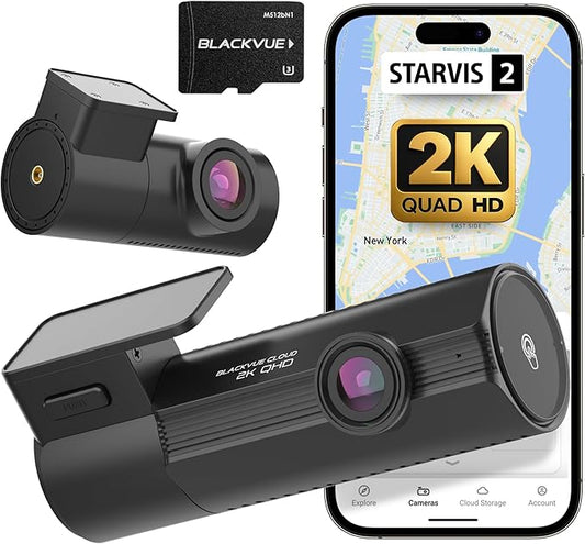 BlackVue Elite 8-2CH 512GB Dash Cam - 2K+2K Dash Cam Front and Rear, Dash Camera for Cars, Starvis 2, Dual HDR, Free SD Card, Wi-Fi, GPS, Night Vision, Smart Parking Mode, Smart Event Recording