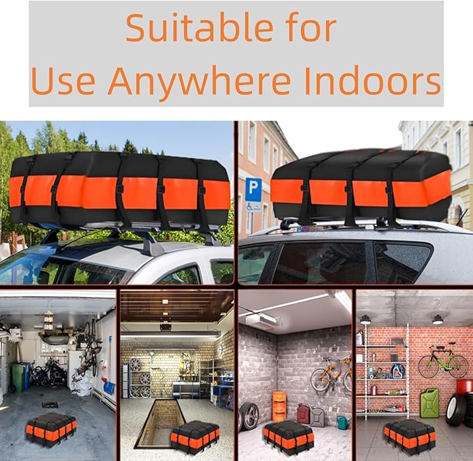 15 Cubic Car Roof Cargo Carrier, 44L x 34W Soft-Shell 100% Waterproof 840D Roof Car Bag for All Cars,Black and Yellow Combination Suitable Suitable for All Cars Camping Storage Bag