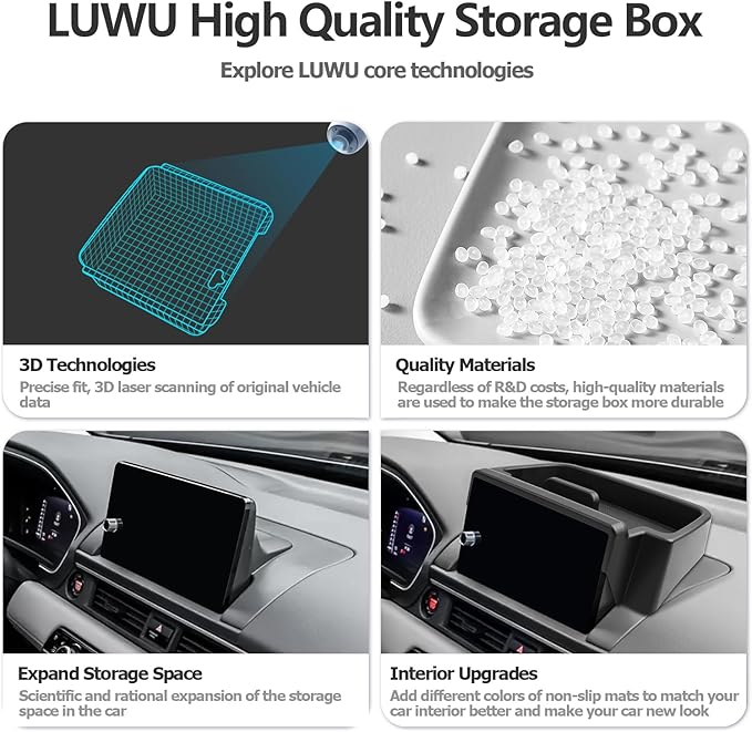 LUWU for 2023 2024 2025 Pilot Dashboard Center Console Organizer 2025 H onda Pilot Armrest Storage Box Armrest Organizer H onda Pilot Console Organizer Tray 2023 2024 2025 H onda Pilot Accessories