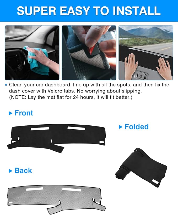 Autorder Dashboard Cover Mat for 1986-1993 Chevy Chevrolet S10 Blazer/GMC S15 Jimmy Sonoma/1991-1994 Oldsmobile Bravada Accessories Dash Cover Flannel Dash Mat Sunshade Glare UV Rays Protector