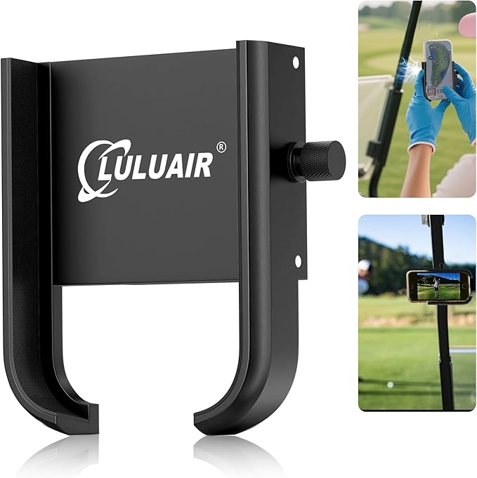 Golf Cart Phone Holder - Slim Smartphone Mount for Golf Cart, Ultra-Strong Magnet - Golf Cart Accessories, Rotatable Universal Magnetic Phone Holder for Golf Cart(Black)