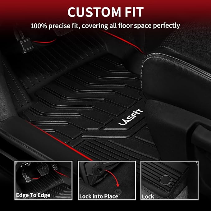 LASFIT Floor Mats for Nissan Rogue 2014-2020 (Not Fit Rogue Sport or Select), All Weather TPE Custom Fit Durable Floor Liners for Rogue S/SV/SL 2020 2019 2018 2017-2014 1st & 2nd Row Car Mats
