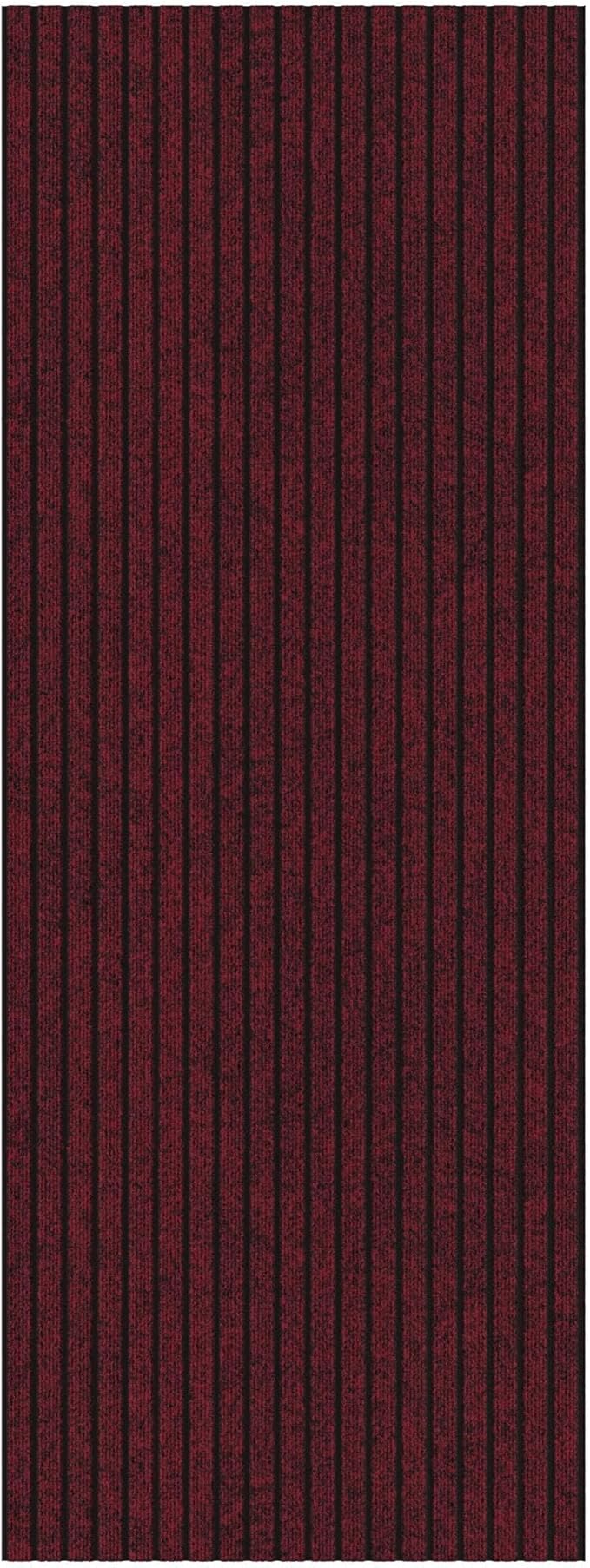Ottomanson 2'7" x 8' Hallway Runner with Scraper Pile Extra Durable Non-Slip Rug Mat for Indoor & Outdoor Use - Ideal for Kitchen, Entryway, Patio & Garage - High-Traffic Carpet, Red