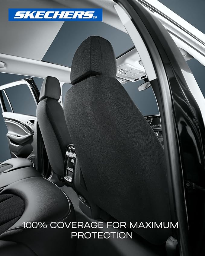 Skechers Memory Foam Car Seat Covers, Air Cool Mesh Thick Seat Covers, Car Seat Full Sets, Airbag Compatible, Automotive Comfort Protection for Most Cars,Vans,Trucks, SUVs,Pink