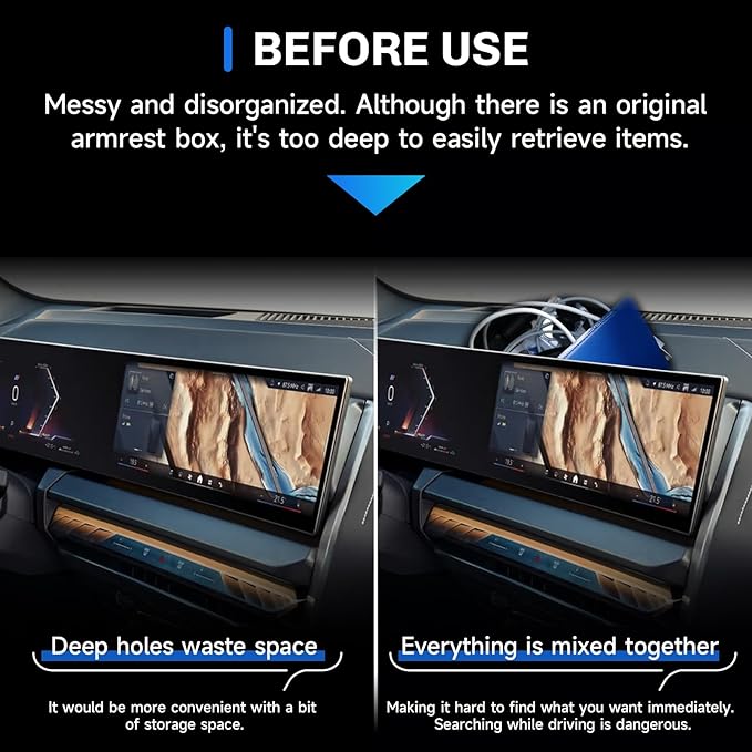 SXCY for 2025 BMW X3 Dashboard Organizer Tray [14.9 Navi+12.3 Dash Whole Screen Only] for 2025 BMW X3 Accessories Screen Back Console Tray 2025 X3 Behind Dash Console Organizer