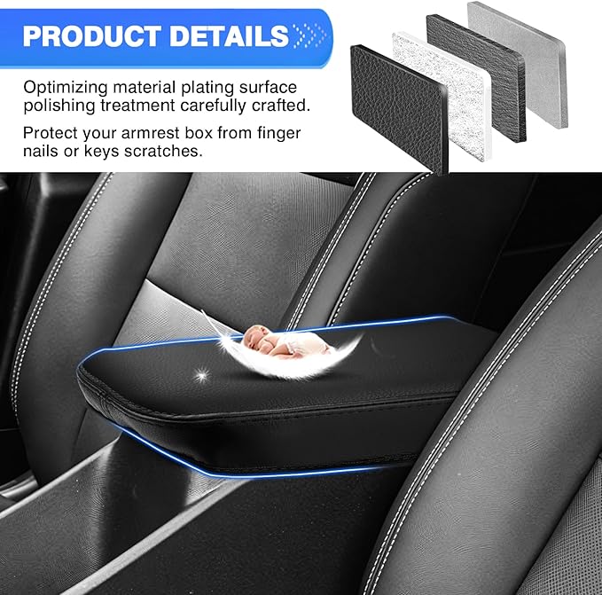 Autorder Center Console Cover for Chevy Chevrolet Trax 2024-2025 2026 Accessories Armrest Cover Anti-Scratch Center Console Pad Leather Armrest Protector