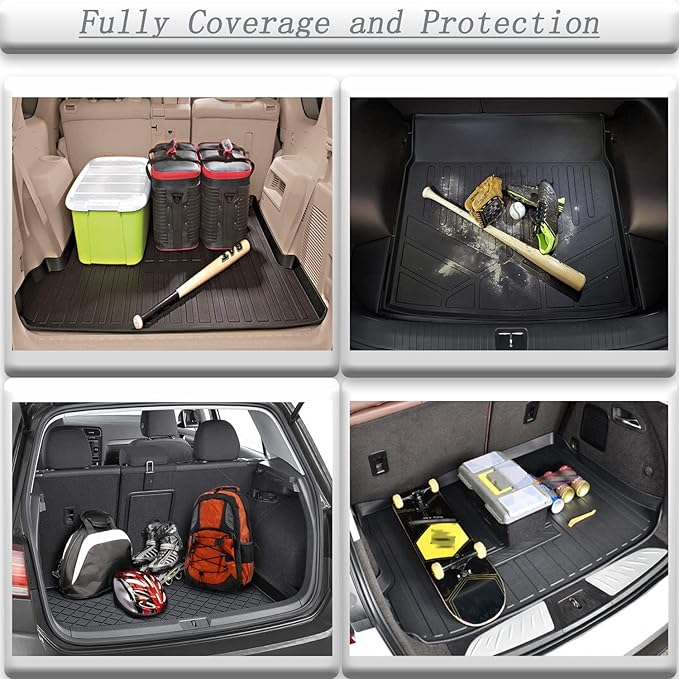 All Weather Rear Cargo Liners Trunk Tray Mats Protector Custom Compatible with 2013 2014 2015 2016 2017 Honda Accord, 3D Waterproof Durable Odorless Flexible Black TPO Accessories