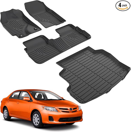 for Toyota Corolla Floor Mats 2013 2012 2011 2010 2009,Car Mats for Corolla All Weather Floor Mats Cargo Liner Accessories Rubber Car Mat 2009-2013