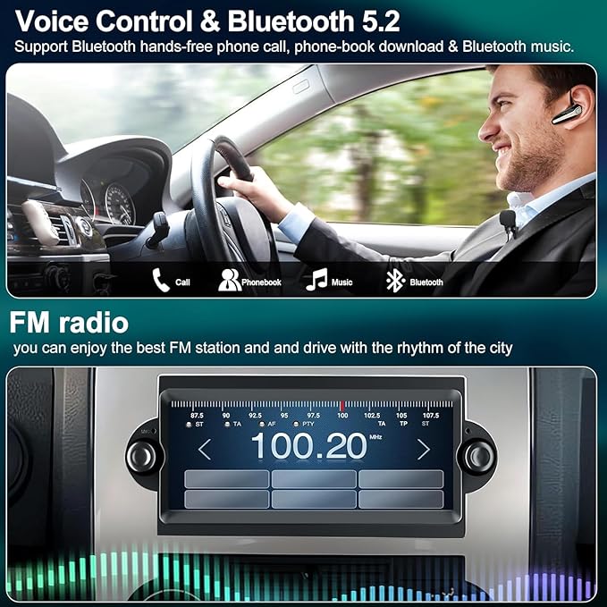 Android 13 Car Radio Stereo for Dodge Ram 2006 2007 2008, for Durango 2005 2006 2007 2008, 4GB RAM+64GB ROM Head Unit for Dodge, 6.8" CarPlay Touchscreen with Bluetooth and GPS Navigation