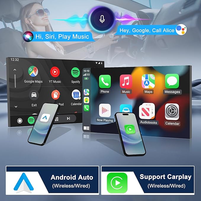 4+64G Car Stereo Radio for Jeep Commander 2008 2009 2010 2011, 10.1" Android 13 Car Radio Stereo Touchscreen Head Unit with Wireless CarPlay Android Auto GPS Navigation SWC FM DSP Bluetooth Camera Mic