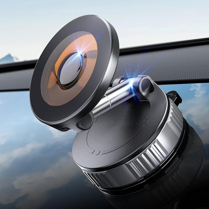 ELWEY Phone Holders for Your Car Magnetic, 360° Vacuum Adjustable Suction Cup Car Phone Mount Magsafe [98+LBS Strong Suction & 3200gf Power Magnet] for iPhone 17 Pro Max 16 15 14 13 12 Plus