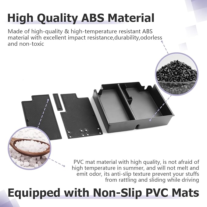 LUWU Center Console Organizer for 2025 2026 Ford Expedition Active/Platinum/Tremor/King Ranch Accessories Armrest Storage Box Tray Organizer Insert Tray ABS Material 2025 Expedition Accessories Black