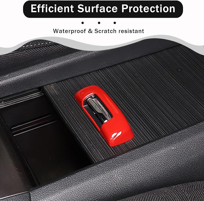 Armrest Box Handle Cover & Side Air Vent Cover & Window Lift Switch Panel Cover Trim Kit Compatible with Hond@ Pilot 2016-2022/ Passport 2019-2023 Accessories ABS (Red)