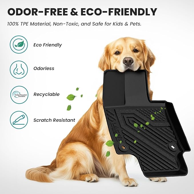 LASFIT Floor Mats&Trunk Mat Fit for Toyota RAV4 2019-2025 (Only Fit Hybrid) All Weather TPE Mats Custom Fit Floor Liner for Toyota RAV 4 1st and 2nd Row Full Set Car Mats and Cargo Liner, Black