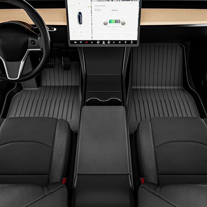 YITAMOTOR Tesla Model Y Juniper Floor Mats 2025 2026 Custom Fit All-Weather TPE Model Y Juniper Back Seat Protector, Cargo Liner, Trunk & Interior Model Y Accessories