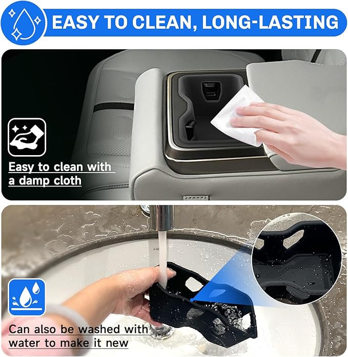 SXCY for 2025 Rivian R1S/R1T Cup Holder Insert 2022-2025 R1S/R1T Accessories Silicone Cup Holder Limiter for 2024 2025 R1S Second Row Cup Drink Holder Adapter Non-Slip Drink Stopper Drink Stabilizer