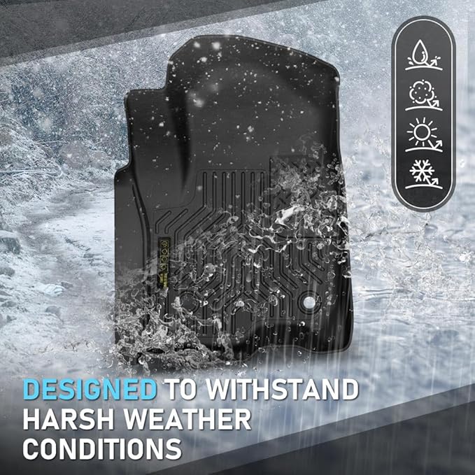 Floor Mats Compatible with Chrysler Pacifica 7 & 8 Passenger 2017-2025 (Not Fit Hybrid Model) 4PCS TPE Cargo Liners All Weather Protection Accessories