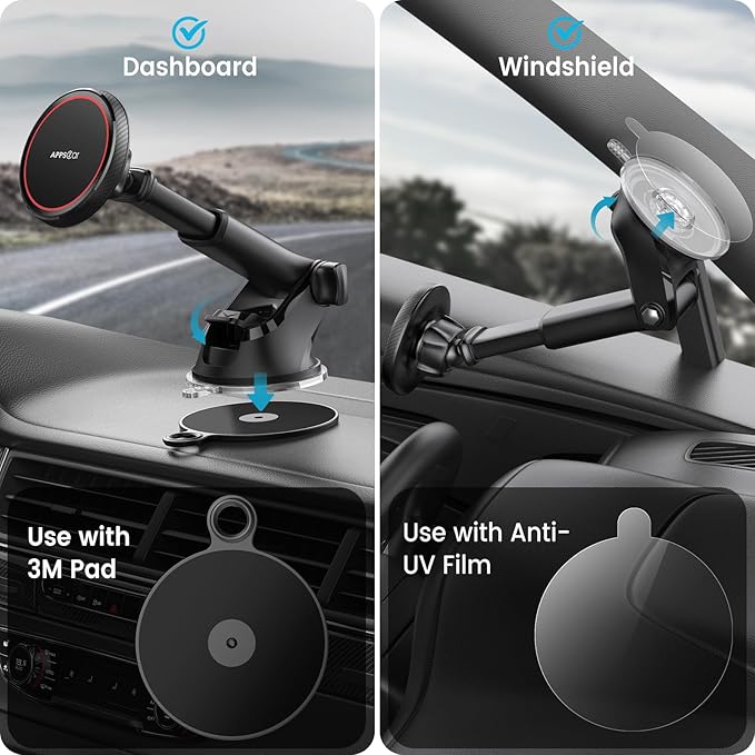 APPS2Car Compatible for MagSafe Car Mount - Designed for iPhone 17/16/15/14/13/12 MagSafe Case