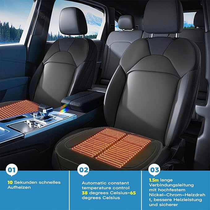Warm and Cosy Car seat Cushion Easy to Install and Detachable Essential for Long Distance Driving in Winter,Cigarettelighterport