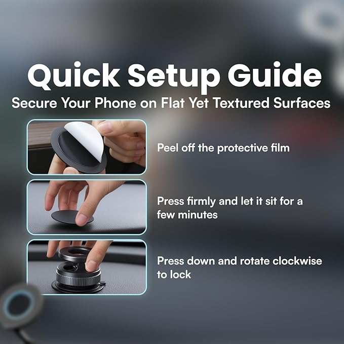 2026 Model Magnetic Car Phone Holder – Strong Suction Cup Car Mount for iPhone & Android, 360° Rotating Dashboard & Windshield Phone Stand, Cell Phone Holder Car Accessories (Black)