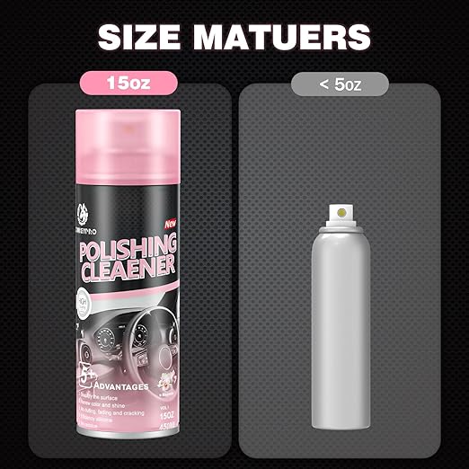 Polishing Cleaner, Car Interior Cleaner Spray - Repels Dust & Staining, Restores & Protects Plastic, Vinyl, Leather Seats - UV Guard, Anti-Aging, 15 Fl Oz Interior Detailer with Iron Can(2 x 15oz)