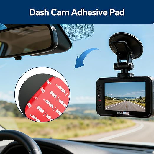 3M VHB 5952 Heavy Duty Double Sided Tape，Permanent Adhesive Pads for Dash Cam, Rearview Mirror, GPS Mounting， Automotive Grade, Heat & Vibration Resistant for Strong Hold，4 Black Pads, 2.2 Inch Rounds