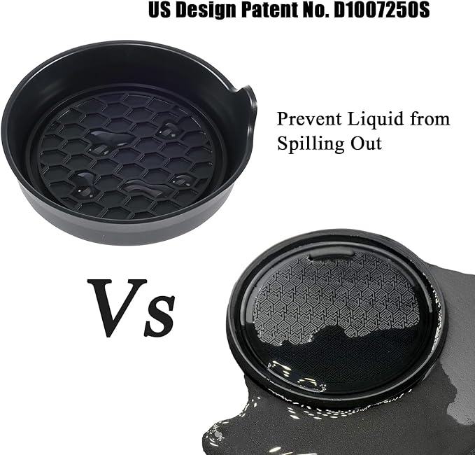 Amooca Car Cup Coaster Universal Automotive Waterproof Non-Slip Cup Holders Sift-Proof Spill Holder Car Interior Accessories 2 Pack Black