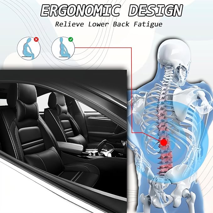 Seat Covers for Dodge Grand Caravan 1999-2020 | 5-Seats Seat Covers, Waterproof Seat Protectors, Automotive Seat Covers (Full Set with Pillow,Black)