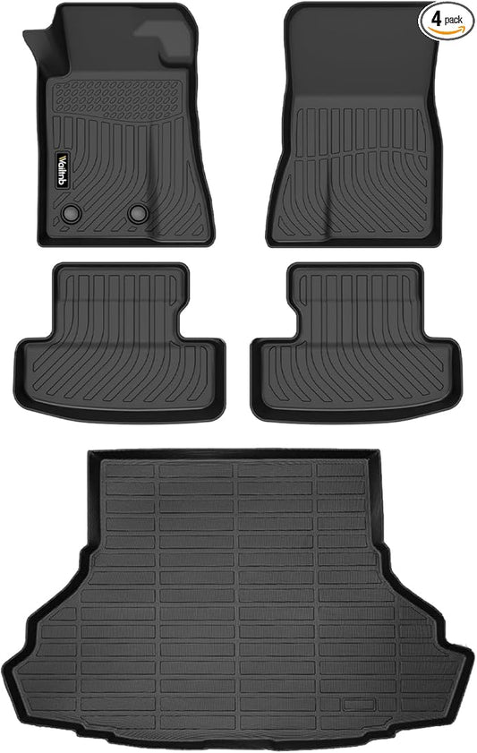 Wailtnb-Floor Mats for Ford Mustang 2015-2024 2025 Convertible/Coupe/GT/EcoBoost Models (Without Subwoofer in Cargo Area Not for Mach-E) Cargo Mat Car Mat for Mustang Accessories Black