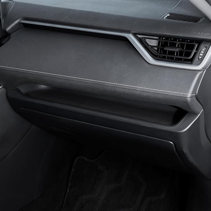 TOPINSTALL Several Colors Liners Compatible with 2019-2025 Toyota RAV4 and 2021-2025 RAV4 Prime, Anti Dust Cup Holder Insert, Premium Center Console Rubber Mat, Door Pocket Pad- 16PCS (Black Trim)