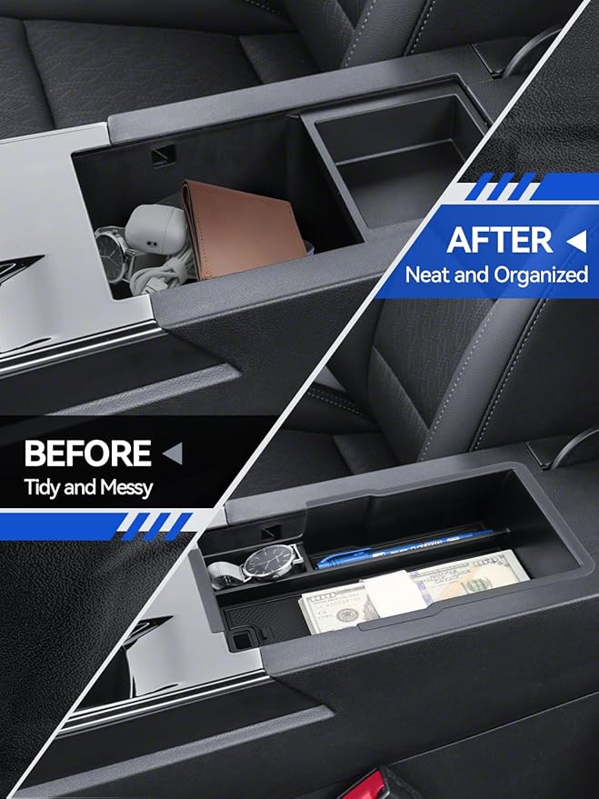2 Layer for Chevy Equinox Center Console Organizer Chevrolet Equinox 2025 2026 (LT/ACTIV/RS) Accessories Armrest Tray Middle Storage Box Insert Container Durable ABS Plastic