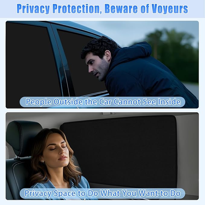 ZATOOTO Suede Car Window Shades 4PCS - Car Window Covers for Ultimate Privacy, UV Protection, and Heat Insulation, Sun Shade Perfect for Camping, Travel, Baby Safety, and Daily Use