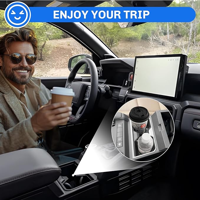 SXCY for 2025 2026 Toyota 4Runner Cup Holder Insert 2025 2026 4Runner Accessories TPE Cup Holder Limiter for 2026 Toyota 4Runner Console Drink Holder Adapter Non-Slip Drink Stopper Drink Stabilizer