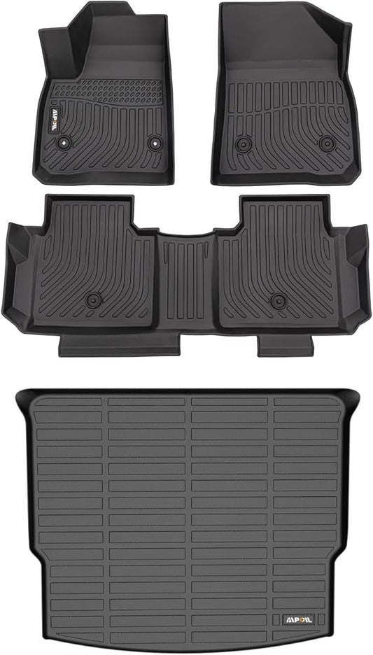 AIPOIL® Floor Mats & Cargo Liner Set for 2019-2024 2025 Chevy Blazer All Weather Protection TPE Anti-Slip Automotive Full Set Custom Chevrolet Blazer Car Mats Accessories - Black