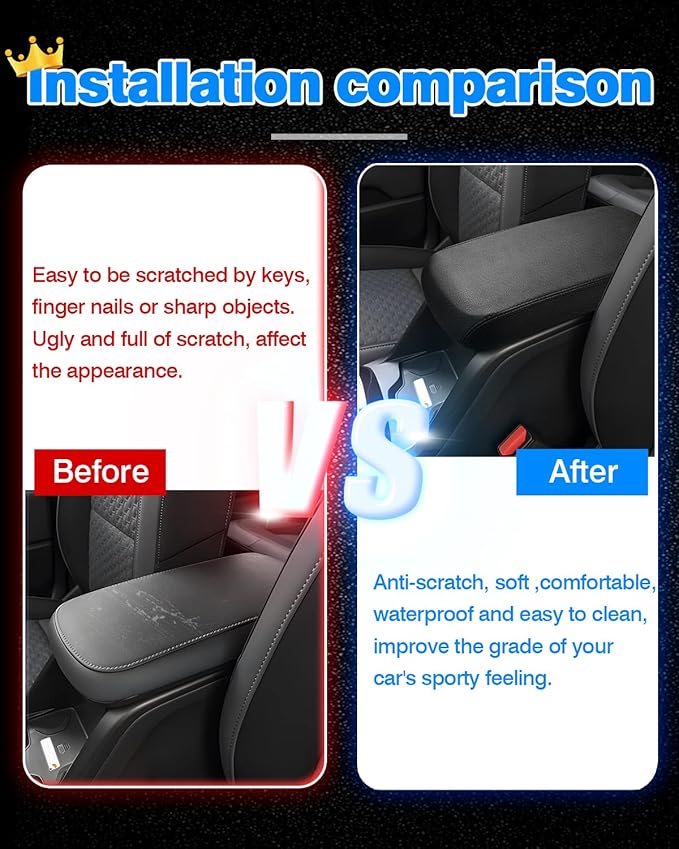 Autorder Center Console Cover for 2015-2022 Chevrolet Chevy Colorado/GMC Canyon Accessories Armrest Cover Anti-Scratch Middle Console Pad Leather Armrest Protector