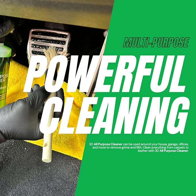 3D All Purpose Cleaner – High-Performance Interior & Exterior Car Cleaner for Vinyl, Leather, Plastic, Fabric, Carpet & More - 16 oz