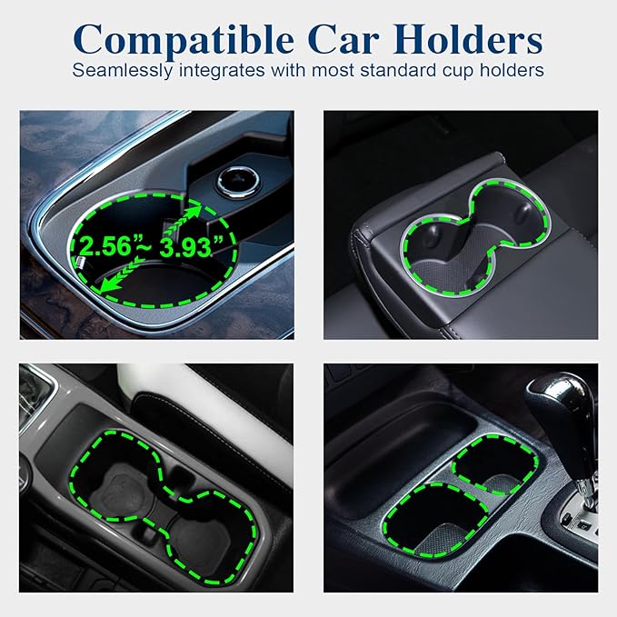 2Pack Car Cup Holder Expander, Cup Holder Extender Adapter with Expandable Arm and Adjustable Base, Compatible with Yeti Ramblers, Hydro Flasks，Stanley, Owala Most Coffee Mugs Bottles & Cups