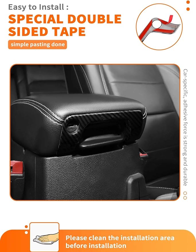 Savadicar Carbon Fiber Interior Accessories - Armrest Switch Bezel Trim Cover for 2018-Present Jeep Wrangler JL JLU 4XE & Gladiator JT - Premium Texture Interior Decor Upgrade Option, 1-Piece