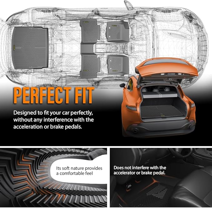 ANDPLAY TPE Floor Mats Liners Compatible with Honda CRV 2023 2024 2025 (Include Hybird) All Weather Protection Black Floor Liners alfombras para carro