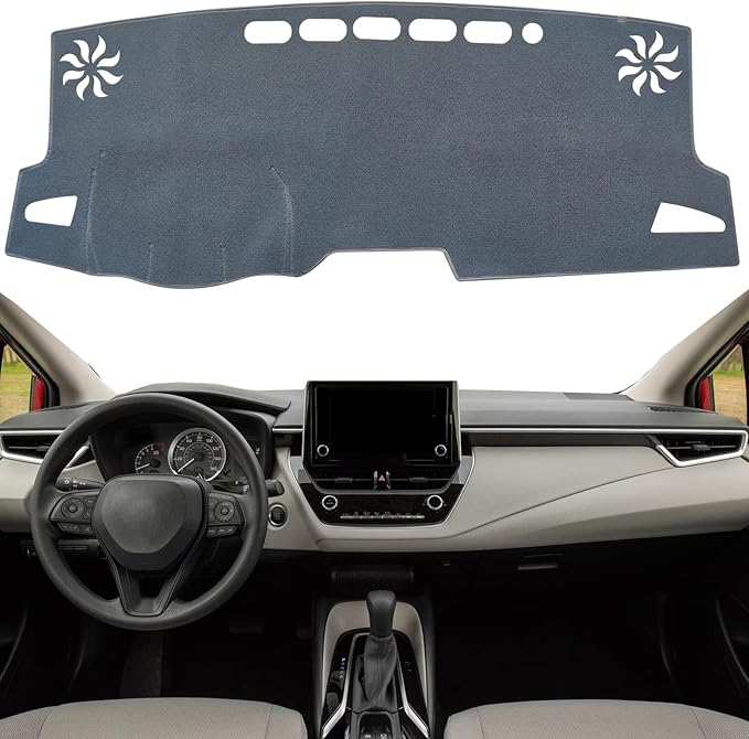 KEYOOG Dashboard Cover Dash Mat Fit for to-yota Corolla 2024-2020 (Without HUD Models),(2019 SE XSE Hatchback) Car Dash Board Mat Anti-Glare Carpet,Non-Slip Pad Sunshield Protector (Grey)