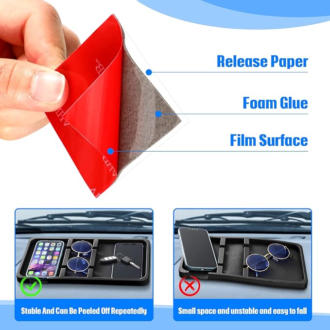 Yulejo Extra Large Dashboard Mat for Car Dashboard Accessories, Anti Skid Car Pad Compatible with All Smartphone Car Non Slip Pad for with Non Marking Tape (Trendy)