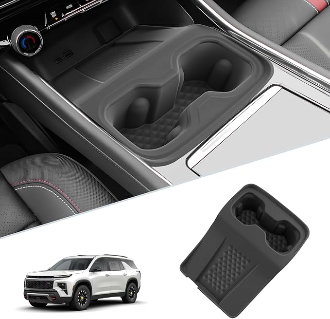 SKTU 2024 2025 2026 Chevy Traverse Console Tray 2024-2026 Traverse Wireless Charging Pad & Cup Holder Pad 2024 2025 2026 Chevy Traverse Accessories Wireless Charging Pad 2025 2026 Traverse Cup Holder