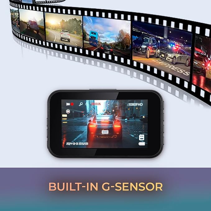 Orbit D111 1080P Full HD Dash Cam with 3" Display, G-Sensor, Loop Recording, 140° Wide-Angle Lens, Supports up to 64GB MicroSD, Compact Design