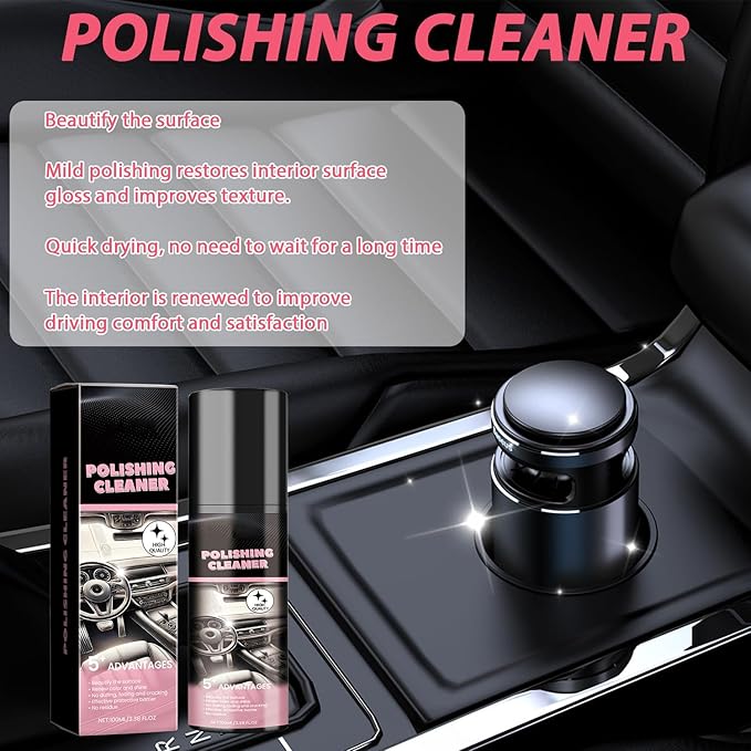 Polishing Cleaner,Car Interior Cleaner, Interior Detail Spray, Cleaning、Decontamination, Interior Multi-Purpose Car Cleaner 100ml(3PCS)