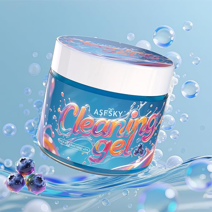 ASFSKY Car Cleaning Gel (Blue,Blueberry) Cleaning Putty Universal Dust Cleaning Car Interior Cleaner Keyboard Dust Remover Car Slime Gifts for Men Women Girl（1 Pack）