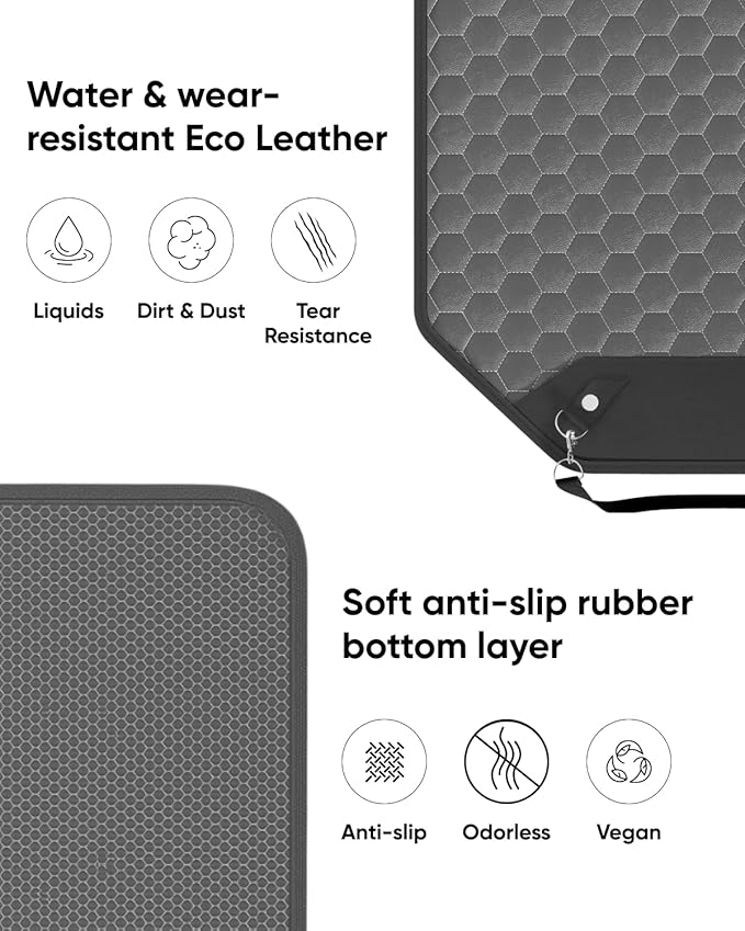 Owleys Premium Leather Car Seat Protector for Child 2 pcs Gray