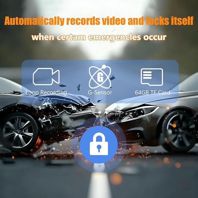 10.26″ Wireless Apple CarPlay & Android Auto Touchscreen – Portable Car Dashboard with 4K Front DVR, 1080P Rear Camera, GPS Navigation, Loop Recording, Mirror Link, Voice Control