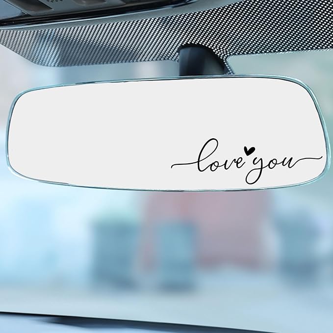 2 x Love You Car Mirror Decal, Rearview Mirror Decal, Tumbler Sticker, Water Bottle Stickers, Vinyl Tumbler Stickers